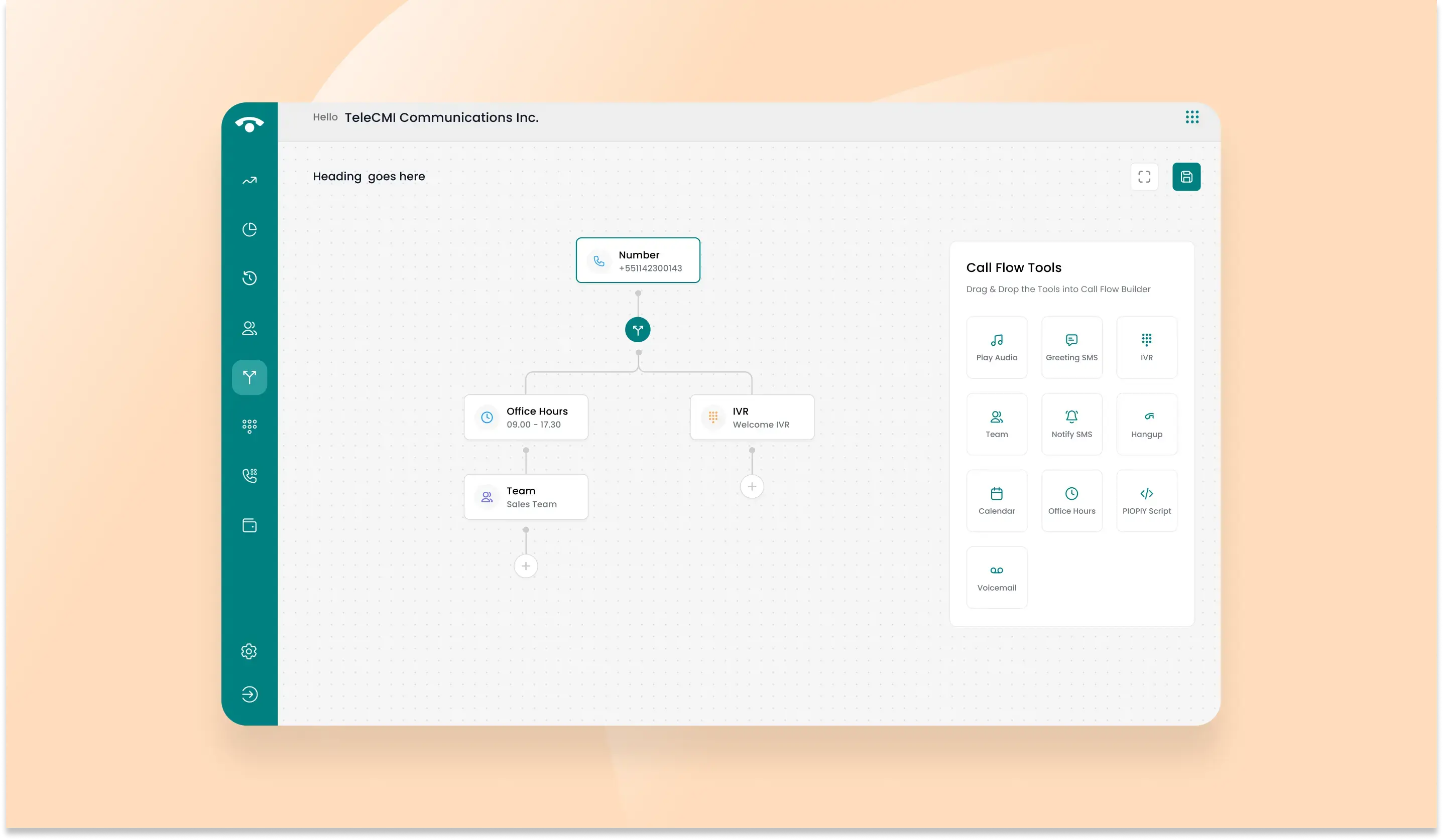 How do you set up an IVR system with TeleCMI